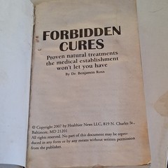 Forbidden Cures Dr. Benjamin Ross 2007 PB Natural Remedies Healthier News LLC